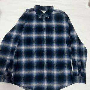 Croft & Barow blue plaid flannel